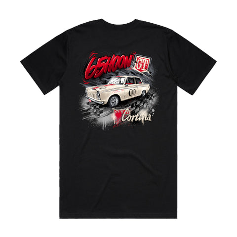 HOON CUSTOMS 65HOON FORD MK1 CORTINA GRAFFITI T-SHIRT FRONT AND BACK PRINT