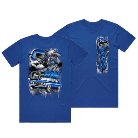 HOON CUSTOMS GSHOON XB FORD FAIRMONT GS GRAFFITI T-SHIRT FRONT AND BACK PRINT