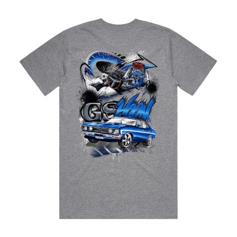 HOON CUSTOMS GSHOON XB FORD FAIRMONT GS GRAFFITI T-SHIRT FRONT AND BACK PRINT