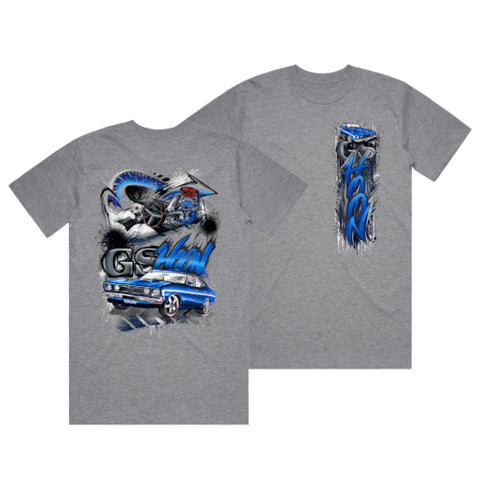 HOON CUSTOMS GSHOON XB FORD FAIRMONT GS GRAFFITI T-SHIRT FRONT AND BACK PRINT