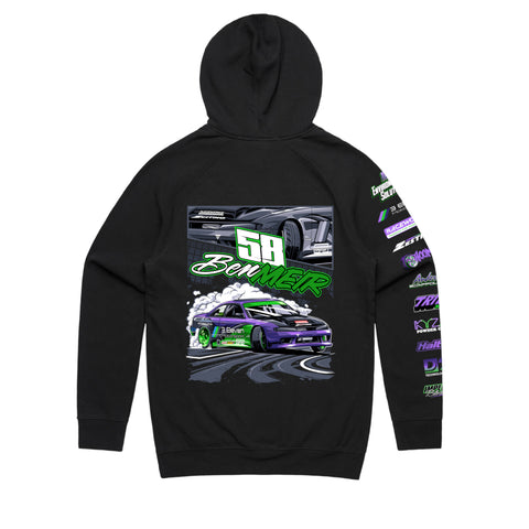 BEN MEIR SILVIA DRIFT HOODIE FRONT, BACK & SLEEVE PRINT