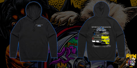 MUSCLE & MODERN FORDS HOODIE FRONT & BACK PRINT