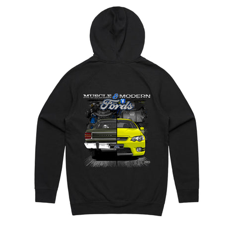 MUSCLE & MODERN FORDS HOODIE FRONT & BACK PRINT