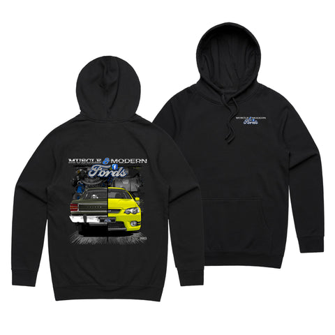 MUSCLE & MODERN FORDS HOODIE FRONT & BACK PRINT