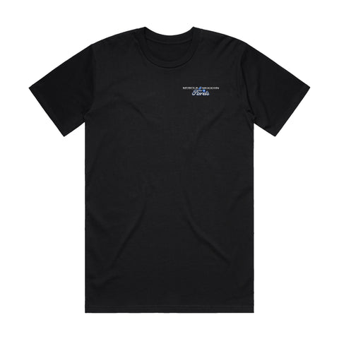 MUSCLE & MODERN FORDS T-SHIRT FRONT AND BACK PRINT