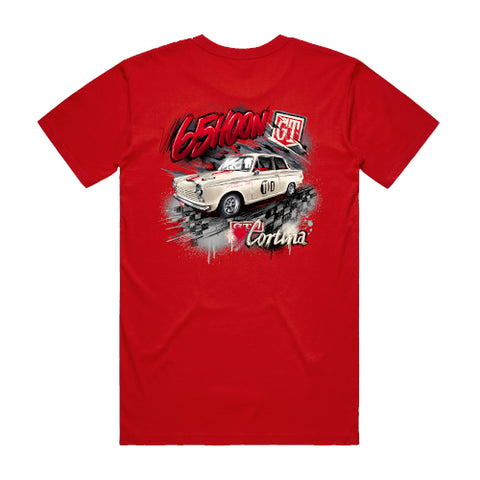 HOON CUSTOMS 65HOON FORD MK1 CORTINA GRAFFITI T-SHIRT FRONT AND BACK PRINT