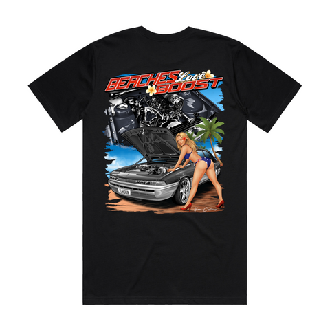 HOON CUSTOMS VL CALAIS BEACHES LOVE BOOST T-SHIRT FRONT AND BACK PRINT