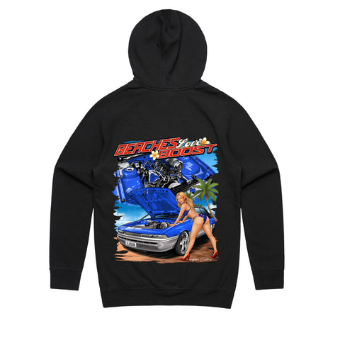 HOON CUSTOMS VL CALAIS BEACHES LOVE BOOST HOODIE FRONT AND BACK PRINT