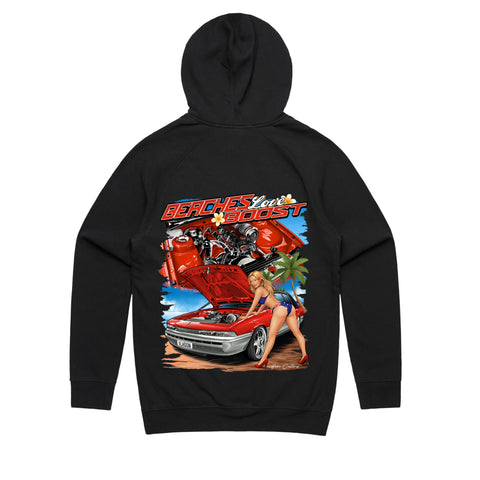 HOON CUSTOMS VL CALAIS BEACHES LOVE BOOST HOODIE FRONT AND BACK PRINT