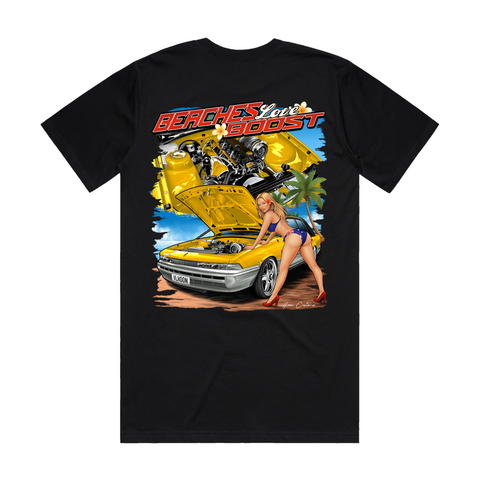 HOON CUSTOMS VL CALAIS BEACHES LOVE BOOST T-SHIRT FRONT AND BACK PRINT