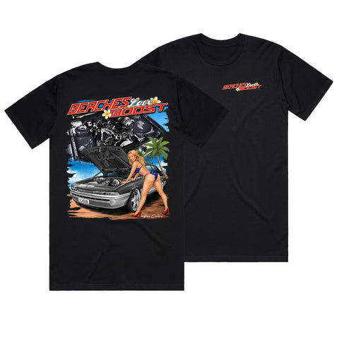HOON CUSTOMS VL CALAIS BEACHES LOVE BOOST T-SHIRT FRONT AND BACK PRINT