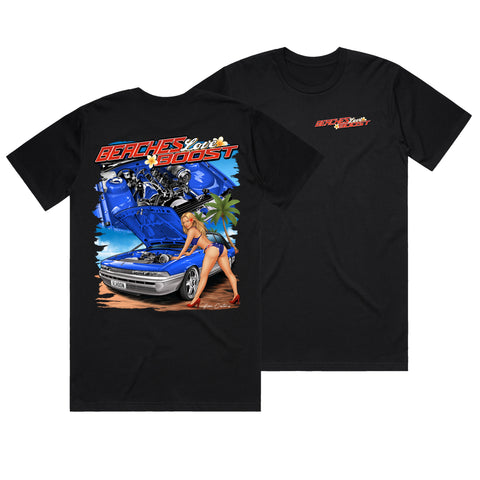 HOON CUSTOMS VL CALAIS BEACHES LOVE BOOST T-SHIRT FRONT AND BACK PRINT