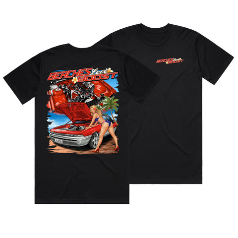 HOON CUSTOMS VL CALAIS BEACHES LOVE BOOST T-SHIRT FRONT AND BACK PRINT