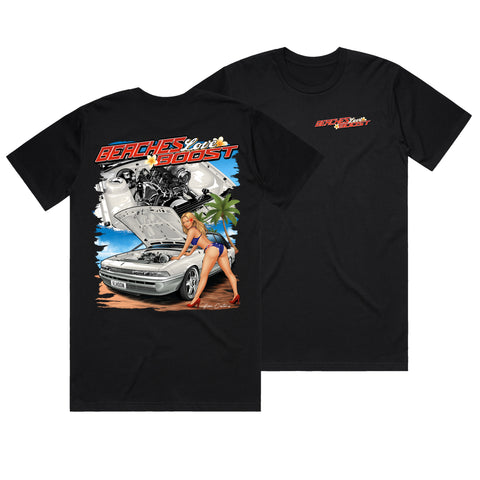 HOON CUSTOMS VL CALAIS BEACHES LOVE BOOST T-SHIRT FRONT AND BACK PRINT