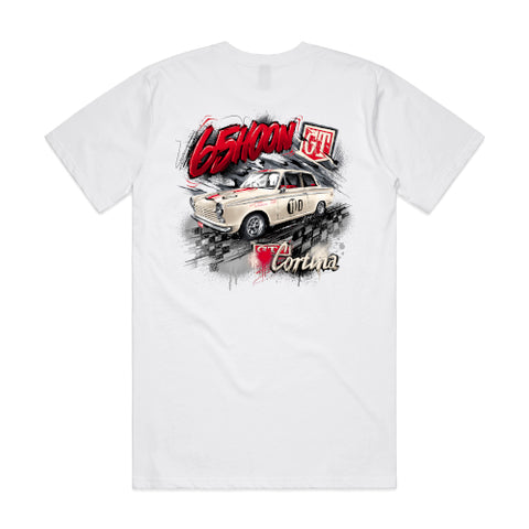 HOON CUSTOMS 65HOON FORD MK1 CORTINA GRAFFITI T-SHIRT FRONT AND BACK PRINT