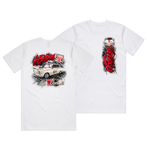 HOON CUSTOMS 65HOON FORD MK1 CORTINA GRAFFITI T-SHIRT FRONT AND BACK PRINT