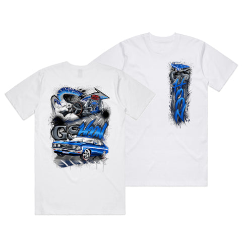 HOON CUSTOMS GSHOON XB FORD FAIRMONT GS GRAFFITI T-SHIRT FRONT AND BACK PRINT