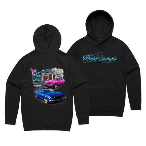 HOON CUSTOMS GSHOON & XAHOON WORKSHOP HOODIE FRONT AND BACK PRINT