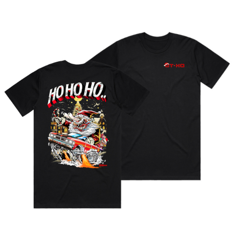 HOON CUSTOMS CHRISTMAS XY GT-HO & SANTA T-SHIRT FRONT AND BACK PRINT