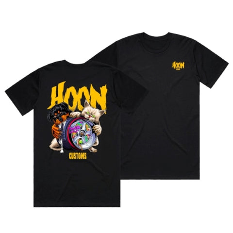 HOON CUSTOMS PRINTING LOGO T-SHIRT FRONT AND BACK PRINT