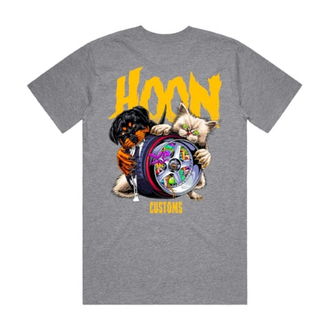 HOON CUSTOMS PRINTING LOGO T-SHIRT FRONT AND BACK PRINT