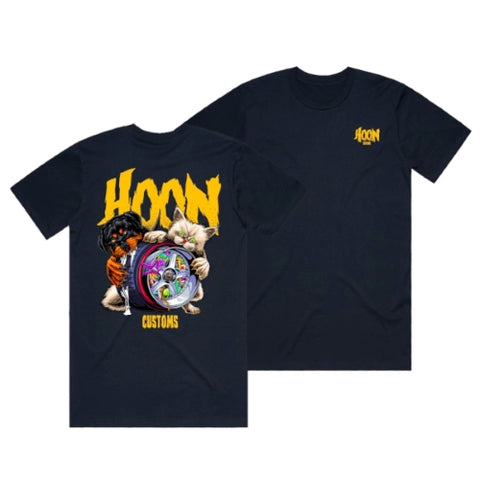 HOON CUSTOMS PRINTING LOGO T-SHIRT FRONT AND BACK PRINT