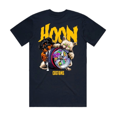 HOON CUSTOMS PRINTING LOGO T-SHIRT FRONT AND BACK PRINT