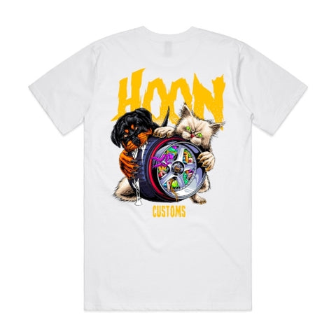 HOON CUSTOMS PRINTING LOGO T-SHIRT FRONT AND BACK PRINT